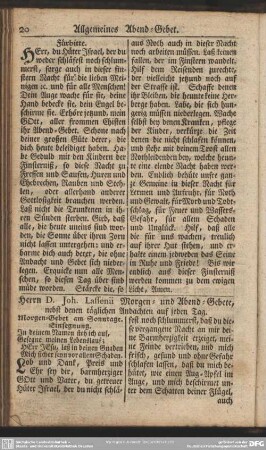Herrn D. Joh. Lassenii Morgen- und Abend-Gebete, nebst denen täglichen Andachten auf jeden Tag