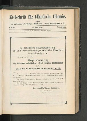 Heft VI. 30. März 1904.