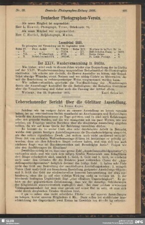 Ueberschauender Bericht über die Görlitzer Ausstellung