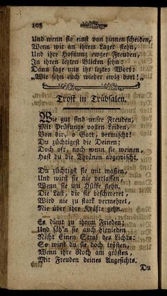 Trost in Trübsalen. - Trost des ewigen Lebens.