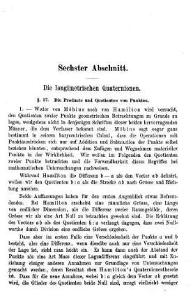 Die longimetrischen Quaternionen.