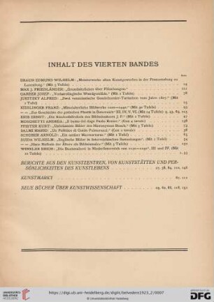 Inhalt des vierten Bandes