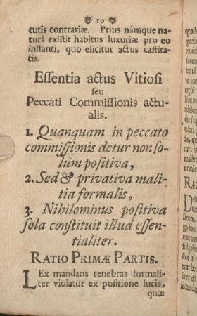 Essentia actus Vitiosi seu Pecc<ati Commissionis actualis.