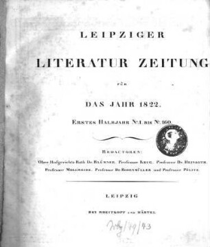 Leipziger Literaturzeitung. 1822,1, 1822,1