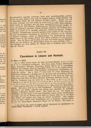 Kapitel VII: Operationen in Litauen und Kurland