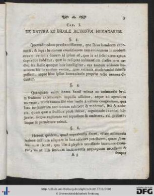 Cap. I. De Natura Et Indole Actionum Humanarum.