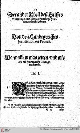 Der ander Theil: Von deß Landtgerichts Jurisdiction und Process.