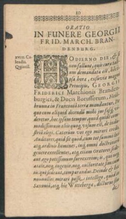 Oratio In Funere Georgii Frid. March. Brandenburg.