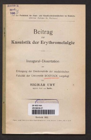 Beitrag zur Kasuistik der Erythromelalgie