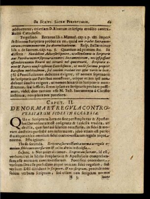 Caput II. De Norma Et Regula Controversiarum Fidei in Ecclesia.