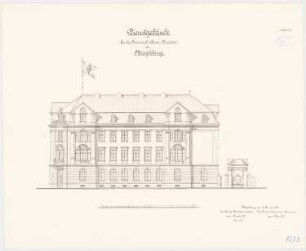 Provinzialsteuerdirektion, Magdeburg: Aufriss Ostansicht 1:100
