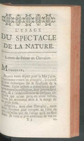 L'usage du spectacle de la nature.