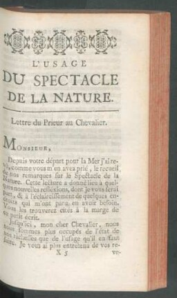 L'usage du spectacle de la nature.