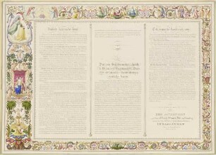 Figürlicher Schmuckrahmen zum Dürer-Fest 1828 in Frankfurt am Main