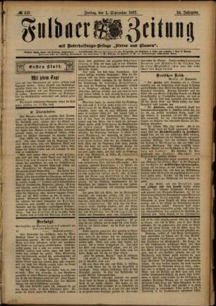 Ausgabe vom Freitag, den 01. Oktober 1897.