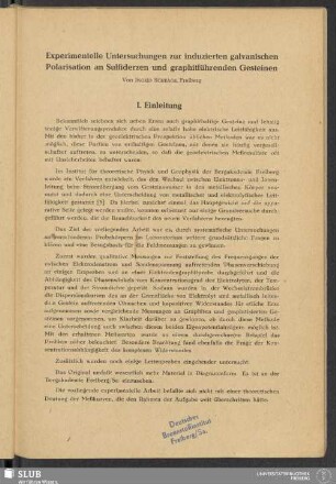 Experimentelle Untersuchungen zur induzierten galvanischen Polarisation an Sulfiderzen und graphitführenden Gesteinen