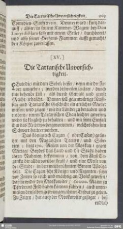 [XV.] Die Tartarische Unvorsichtigkeit