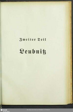 Zweiter Teil. Leubnitz