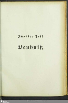 Zweiter Teil. Leubnitz