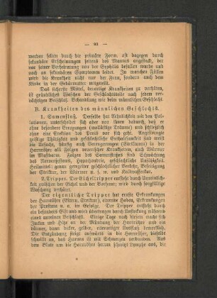 B. Krankheiten des männlichen Geschlechts.