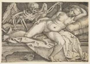 Der Tod überrascht eine schlafende Frau