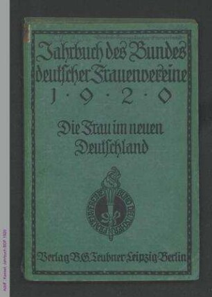 Jahrbuch des Bundes Deutscher Frauenvereine (1920)