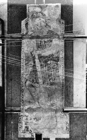 Heiliger Christopherus : Heiliger Christopherus. Fresko (1479). Kindberg, Pfarrkirche Sankt Peter und Paul