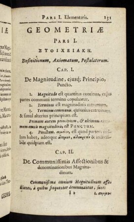 131-160, Parte I: De Definitionibus, Axiomatibus et Postulatis Geometricis