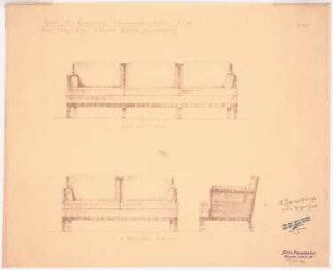 Haus Darré, Berlin-Dahlem Umbau: Sofa klein und groß und Sessel Wintergarten 1:10