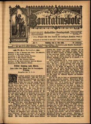 Erste Ausgabe vom Sonntag, den 14. Mai 1905.