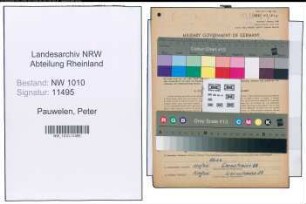 Entnazifizierung Peter Pauwelen , geb. 01.12.1899 (Faerber)