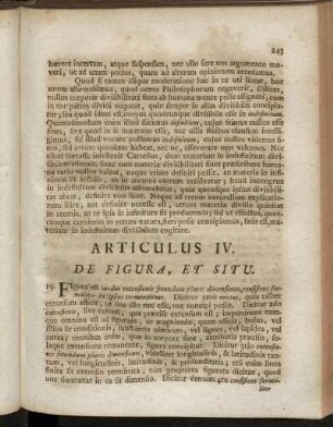 Articulus IV. De Figura, Et Situ.