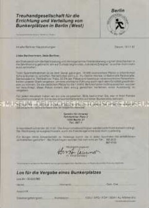 Offener Brief mit sarkastischer Polemik zur Vergabe von 18 000 "atomsicheren Plätzen" in Berlin (West)