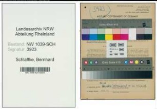 Entnazifizierung Bernhard Schlaffke , geb. 05.04.1907 (Polizeibeamter)