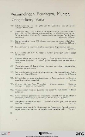 Verzamelingen Penningen, Munten, Draagteekens, Varia (Nr. 972-985)