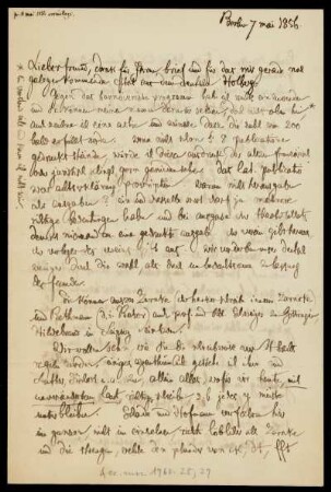 Brief von Jacob Grimm an Karl Goedeke