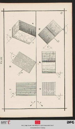 Pl. LII [Projektionen eines Quaders (Schraffur)]