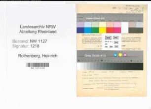 Entnazifizierung Heinrich Rothenberg , geb. 04.07.1913 (Finanzierungssachbearbeitr)