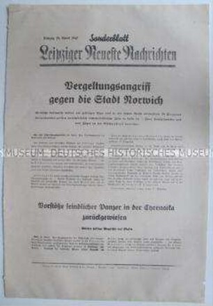 Sonderblatt der "Leipziger Neuesten Nachrichten" u.a. zum Luftangriff gegen Norwich