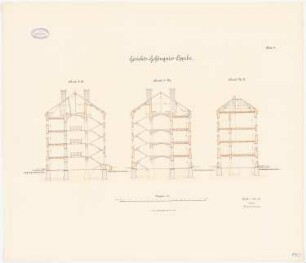 Gerichtsgefängnis, Oppeln: Querschnitte 1:100