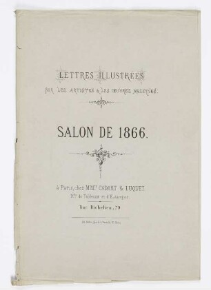 Salon de 1866 - Lettres illustrées sur les artistes & les œuvres modernes, Mappenumschlag der Folge "Salon de 1866 - Lettres illustrées sur les artistes & les œuvres modernes"