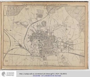 Plan der Haupt- und Residenzstadt Darmstadt mit Bessungen / nach amtlichen Quellen bearb. von F. Heberer