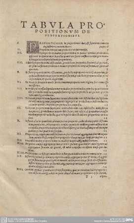 TABULA PROPOSITIONUM DE PROPORTIONIBUS.