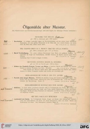 Ölgemälde alter Meister (Nr. 1-60)