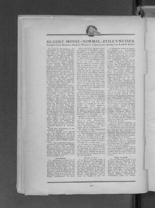 Rudolf Mosse-Normal-Zeilenmesser