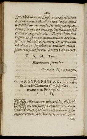 G. Argyrophylax, Illustrissimis ... Germanorum Principibus