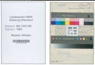 Entnazifizierung Wilhelm Reckert , geb. 23.08.1891 (Schulrat)