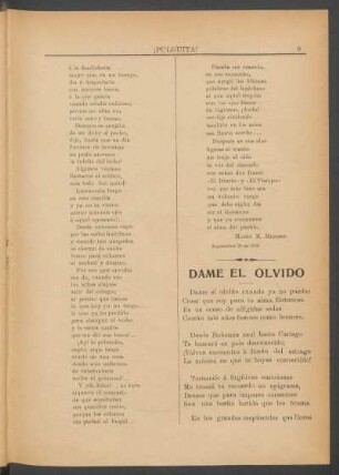 Dame el olvido