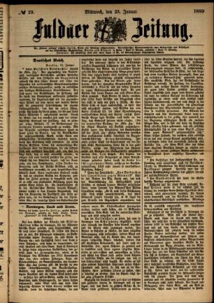 Ausgabe vom Mittwoch, den 23. Januar 1889.