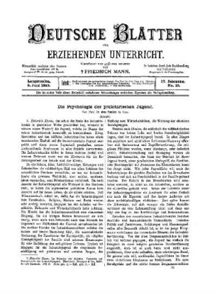 Die Psychologie der proletarischen Jugend : (Schluß)